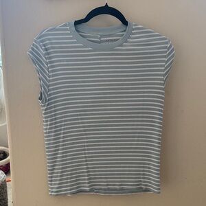American Eagle Outfitters Blue and White Striped Tee